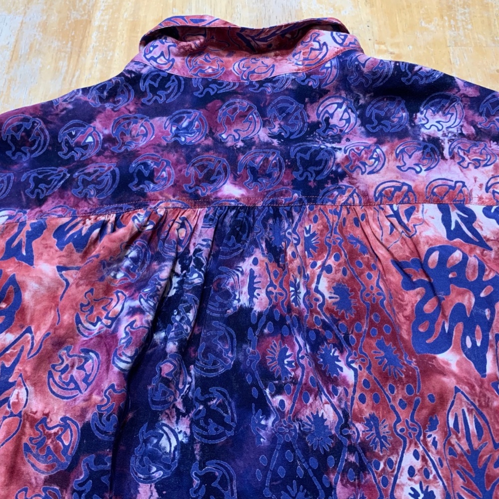 Multicolored Nomadic Traders Rayon Batik Shirt, S… - image 2